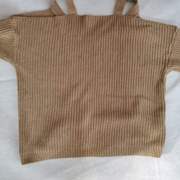 LA Hearts Cold Shoulder Tan Sweater M - Picture 6 of 7